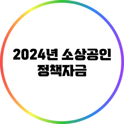 2024년 소상공인 정책자금
