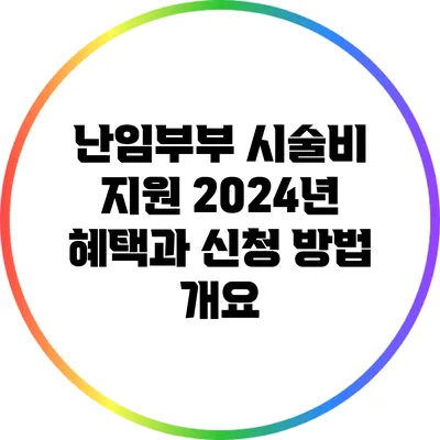 난임부부 시술비 지원: 2024년 혜택과 신청 방법 개요