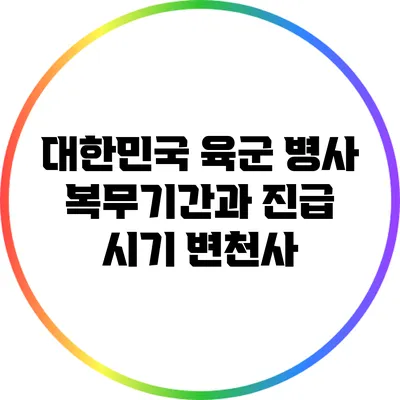대한민국 육군 병사 복무기간과 진급 시기 변천사