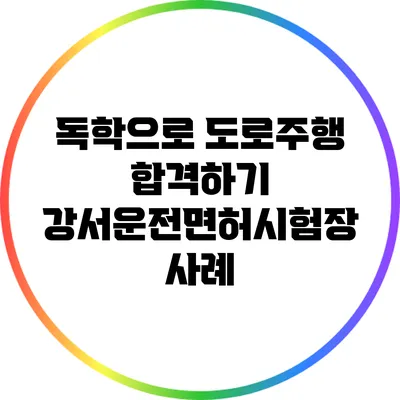 독학으로 도로주행 합격하기: 강서운전면허시험장 사례