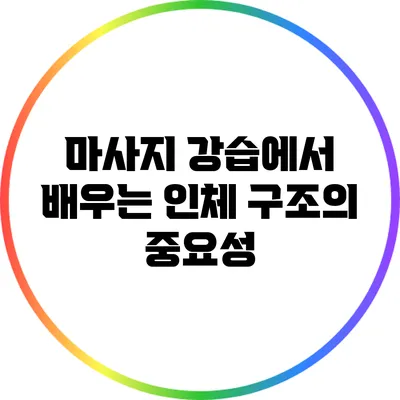 마사지 강습에서 배우는 인체 구조의 중요성