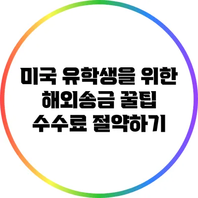 미국 유학생을 위한 해외송금 꿀팁: 수수료 절약하기