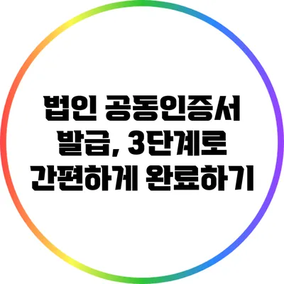 법인 공동인증서 발급, 3단계로 간편하게 완료하기
