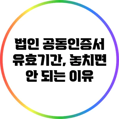 법인 공동인증서 유효기간, 놓치면 안 되는 이유