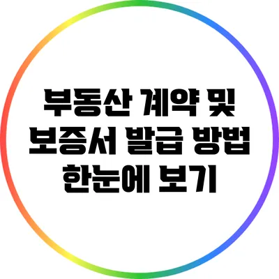 부동산 계약 및 보증서 발급 방법 한눈에 보기