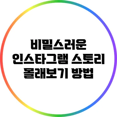비밀스러운 인스타그램 스토리 몰래보기 방법