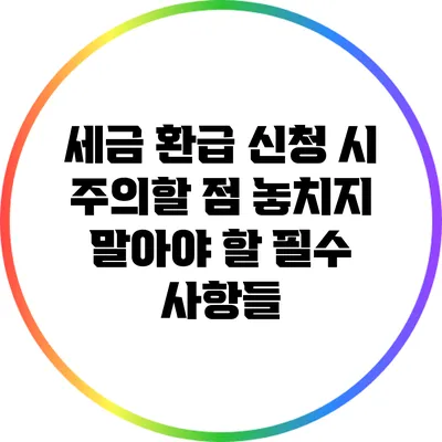 세금 환급 신청 시 주의할 점: 놓치지 말아야 할 필수 사항들