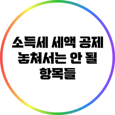 소득세 세액 공제: 놓쳐서는 안 될 항목들