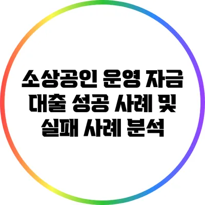 소상공인 운영 자금 대출 성공 사례 및 실패 사례 분석