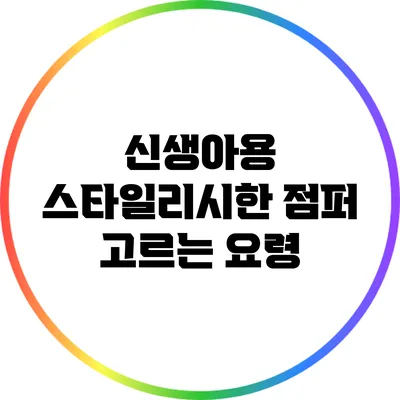 신생아용 스타일리시한 점퍼 고르는 요령