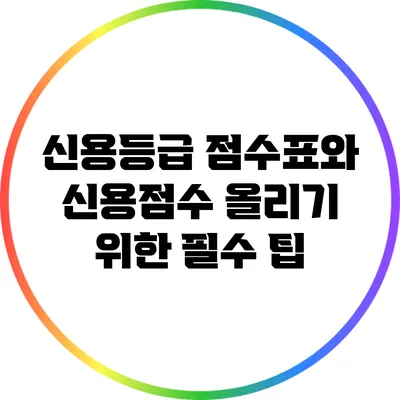 신용등급 점수표와 신용점수 올리기 위한 필수 팁