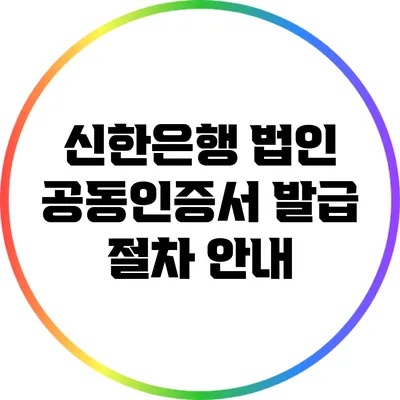 신한은행 법인 공동인증서 발급 절차 안내