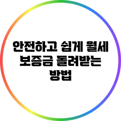 안전하고 쉽게 월세 보증금 돌려받는 방법