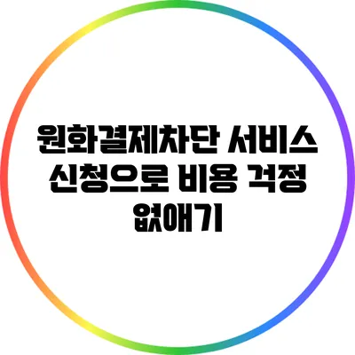 원화결제차단 서비스 신청으로 비용 걱정 없애기