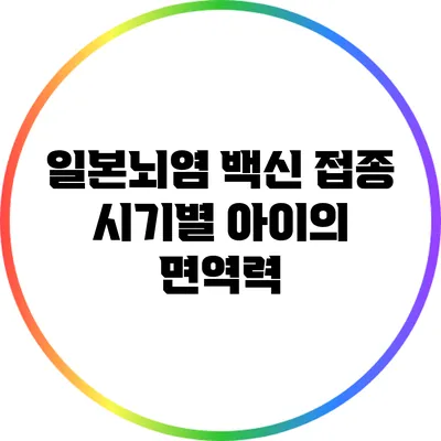 일본뇌염 백신: 접종 시기별 아이의 면역력