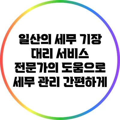 일산의 세무 기장 대리 서비스: 전문가의 도움으로 세무 관리 간편하게