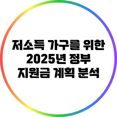 저소득 가구를 위한 2025년 정부 지원금 계획 분석