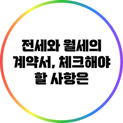 전세와 월세의 계약서, 체크해야 할 사항은?