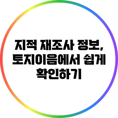 지적 재조사 정보, 토지이음에서 쉽게 확인하기