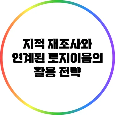 지적 재조사와 연계된 토지이음의 활용 전략