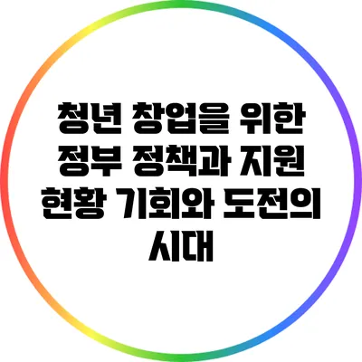 청년 창업을 위한 정부 정책과 지원 현황: 기회와 도전의 시대