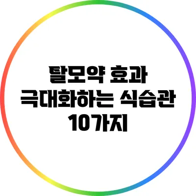 탈모약 효과 극대화하는 식습관 10가지