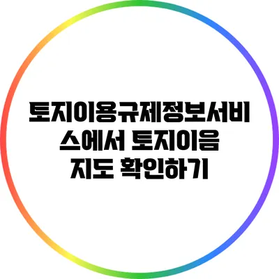 토지이용규제정보서비스에서 토지이음 지도 확인하기