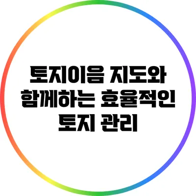 토지이음 지도와 함께하는 효율적인 토지 관리