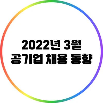 2022년 3월 공기업 채용 동향