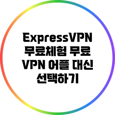 ExpressVPN 무료체험 무료 VPN 어플 대신 선택하기