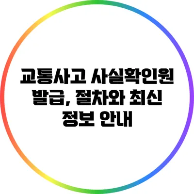 교통사고 사실확인원 발급, 절차와 최신 정보 안내