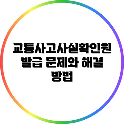 교통사고사실확인원 발급: 문제와 해결 방법