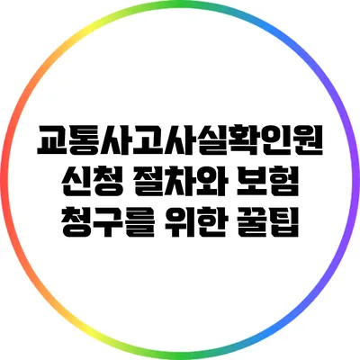 교통사고사실확인원 신청 절차와 보험 청구를 위한 꿀팁