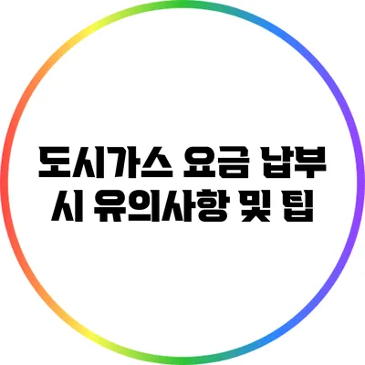 도시가스 요금 납부 시 유의사항 및 팁