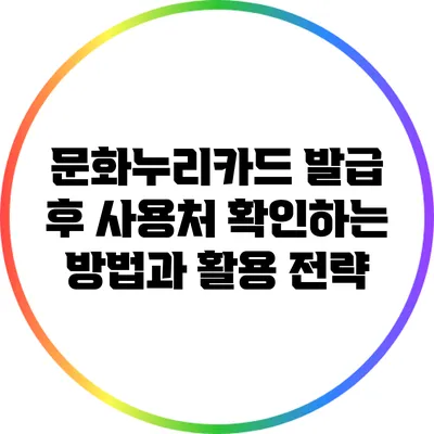 문화누리카드 발급 후 사용처 확인하는 방법과 활용 전략