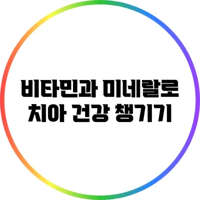 비타민과 미네랄로 치아 건강 챙기기
