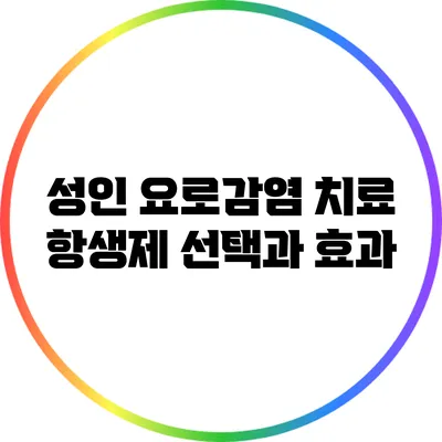 성인 요로감염 치료: 항생제 선택과 효과
