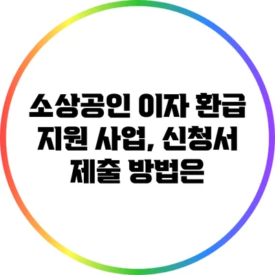 소상공인 이자 환급 지원 사업, 신청서 제출 방법은?