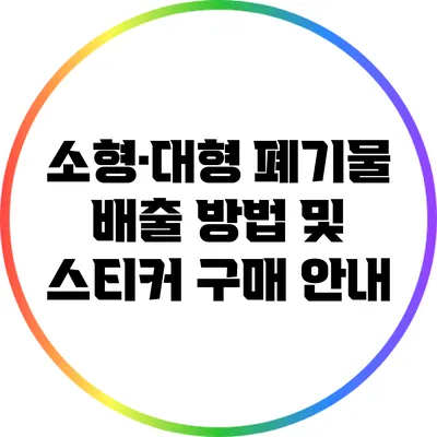 소형·대형 폐기물 배출 방법 및 스티커 구매 안내
