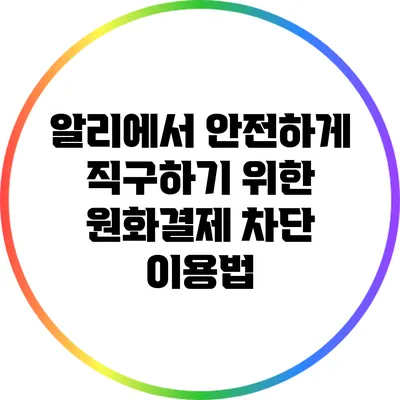 알리에서 안전하게 직구하기 위한 원화결제 차단 이용법