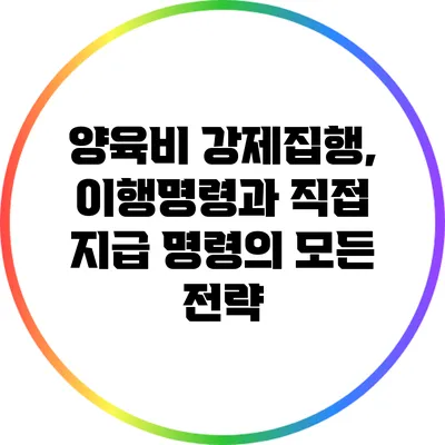 양육비 강제집행, 이행명령과 직접 지급 명령의 모든 전략