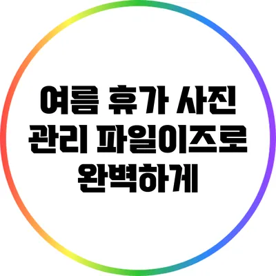 여름 휴가 사진 관리 파일이즈로 완벽하게