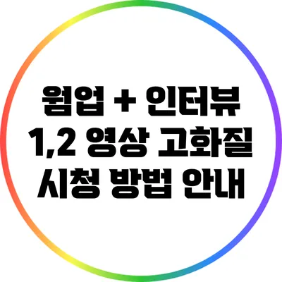 웜업 + 인터뷰 1,2 영상 고화질 시청 방법 안내