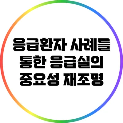 응급환자 사례를 통한 응급실의 중요성 재조명