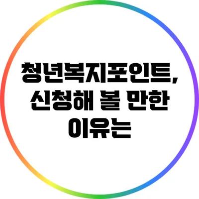 청년복지포인트, 신청해 볼 만한 이유는?