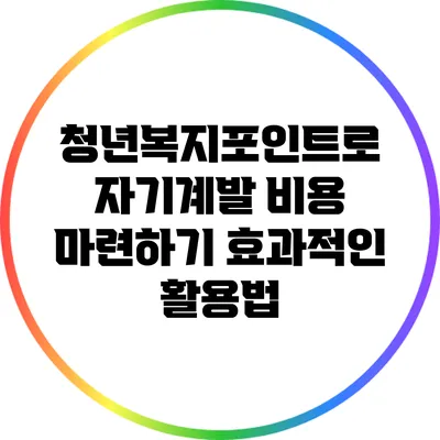 청년복지포인트로 자기계발 비용 마련하기: 효과적인 활용법