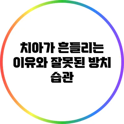 치아가 흔들리는 이유와 잘못된 방치 습관