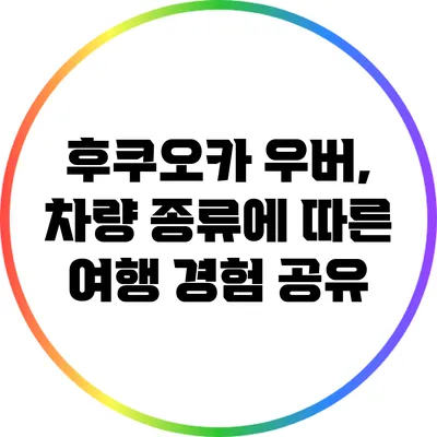 후쿠오카 우버, 차량 종류에 따른 여행 경험 공유