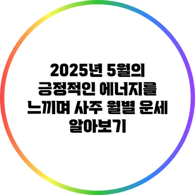 2025년 5월의 긍정적인 에너지를 느끼며 사주 월별 운세 알아보기