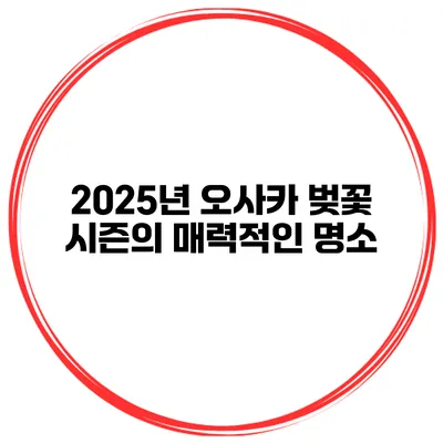 2025년 오사카 벚꽃 시즌의 매력적인 명소